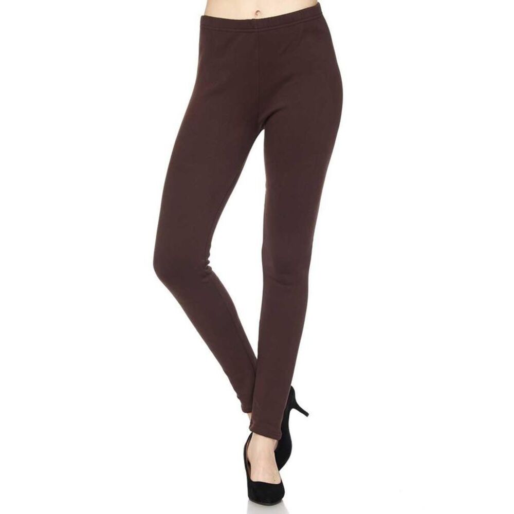 World of Leggings Solid Warm Fur Lined Leggings
